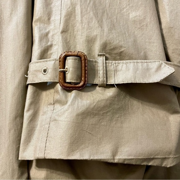 Austin Reed Vintage Mens Khaki Long Trench Coat with Removable Wool Liner 40R - Picture 12 of 12